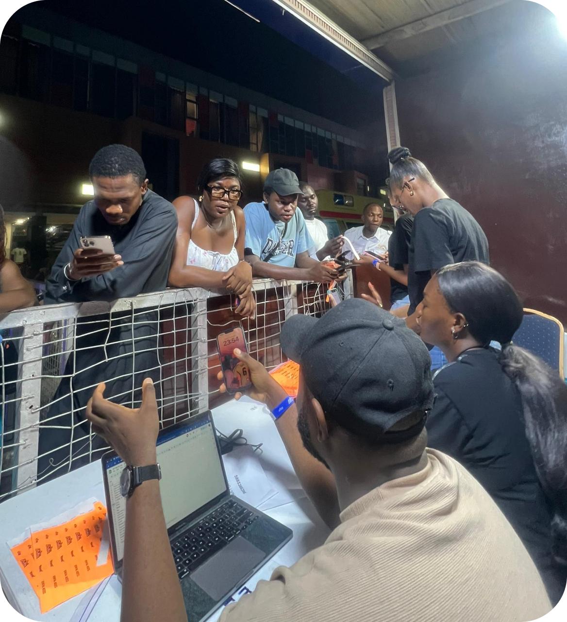 picture of our team checking in guests from past event