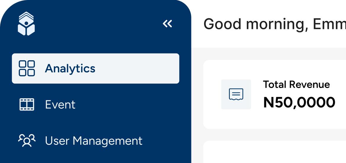 Picture showing dashboard analytics from our platform
